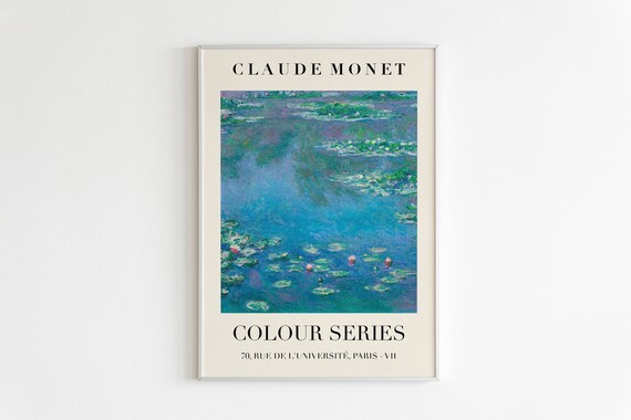 Claude Monet Colour Series Water Lilies Pond Impressionist Exhibition Poster