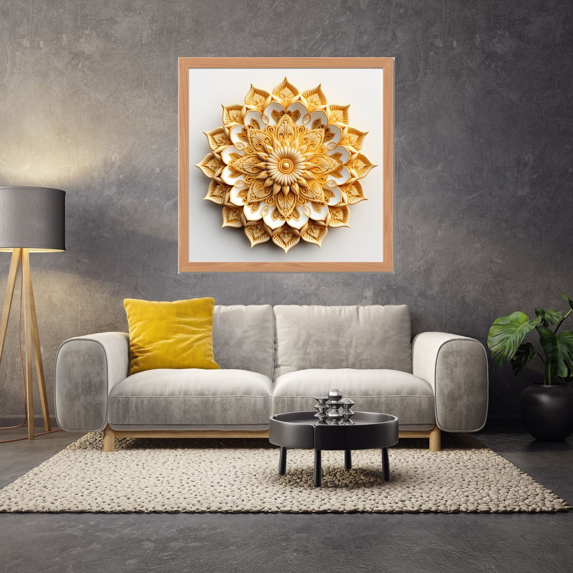 3d Golden Mandala Art Zen Wall Art Home Decor Mandala Wall Decor Custom Size Colourful Art Prints Art Wall Print Decor - Image 2