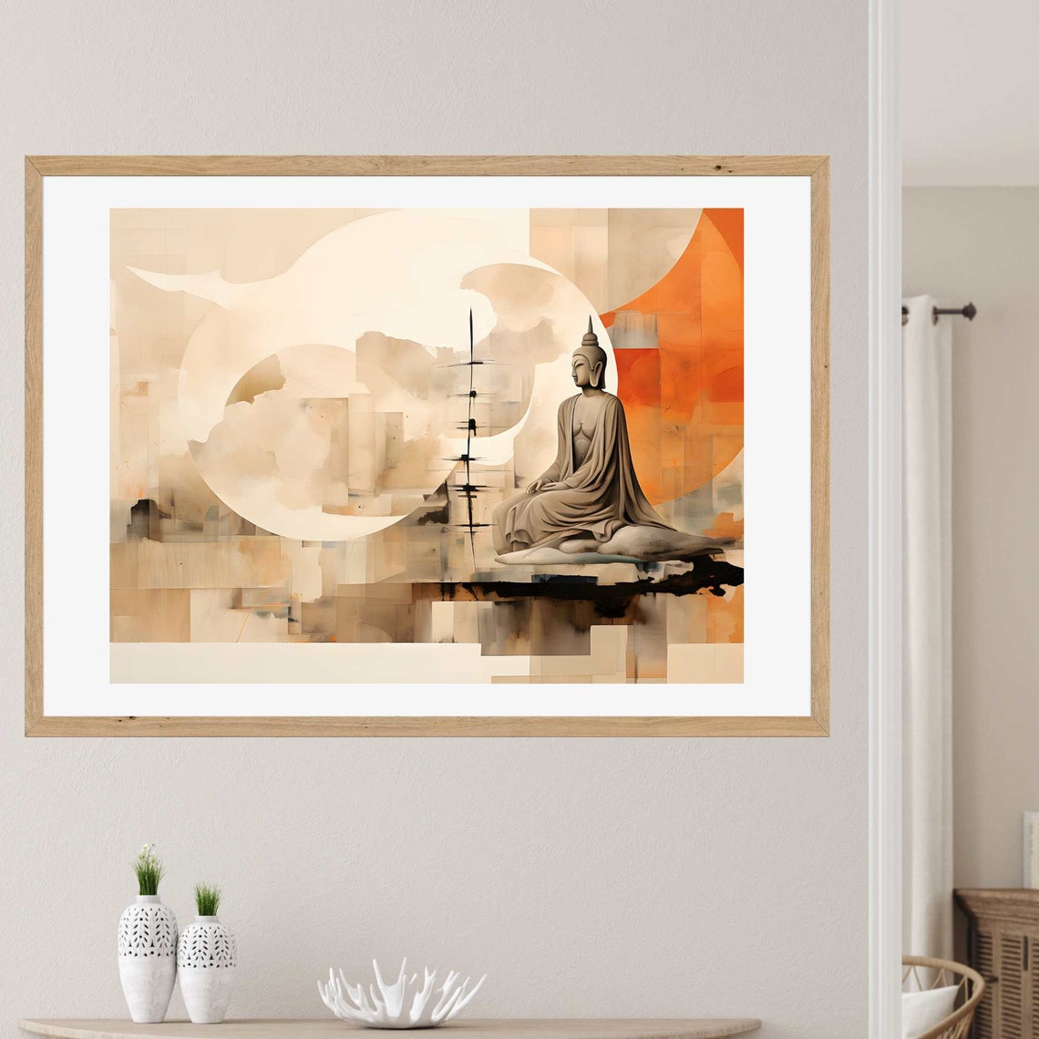 Buddha Landscape Wall Art Print Buddhist Wall Art Buddha Artwork Buddha Wall Art Landscape Zen Wall Art Buddha