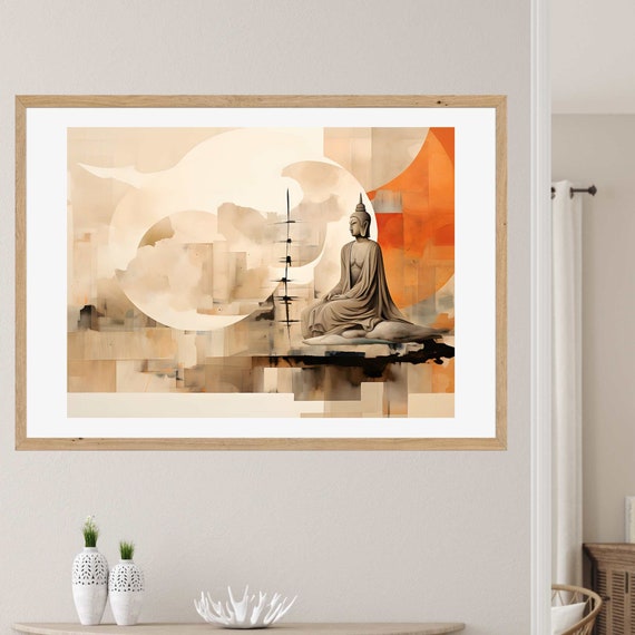 Buddha Landscape Wall Art Print Buddhist Wall Art Buddha Artwork Buddha Wall Art Landscape Zen Wall Art Buddha