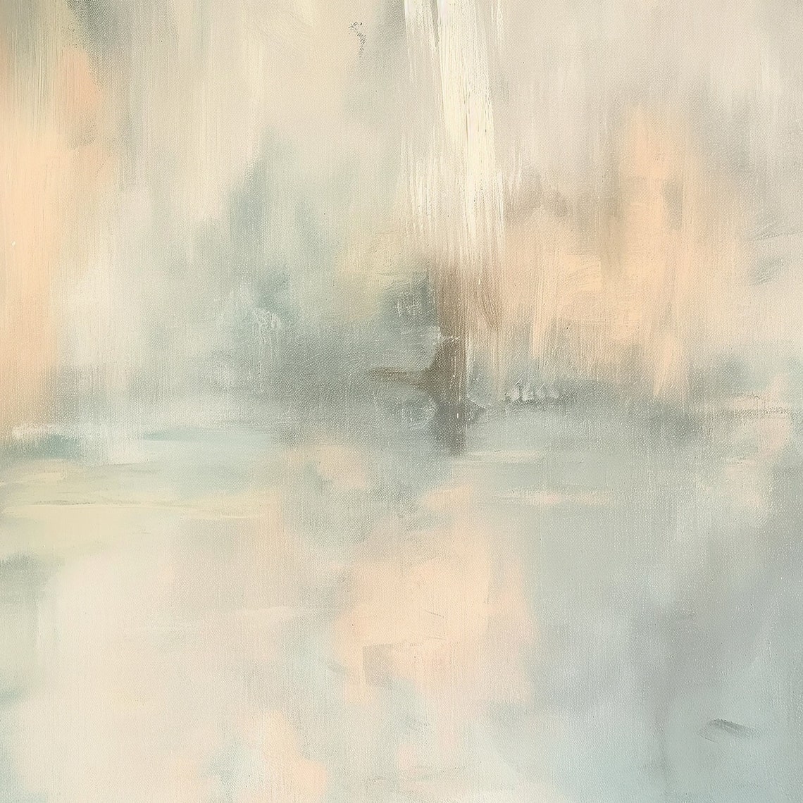 Soft Sage Blush Abstract Water Reflection Minimalist Art Print Poster - Image 6