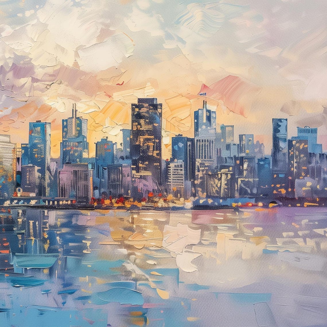 San Francisco Skyline Sunset Bay Bridge City Lights Travel Poster - Image 6