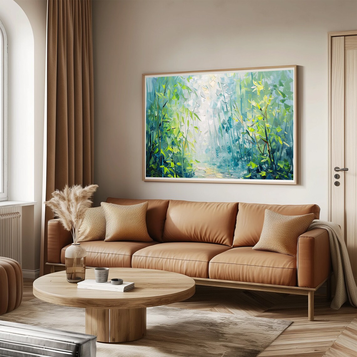 Bamboo Forest Oil Painting Wall Art Print Frame Tv Art Tv - Image 3