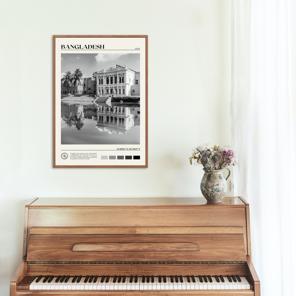 Black And White Bangladesh Poster Print, Wall Decor - Image 2