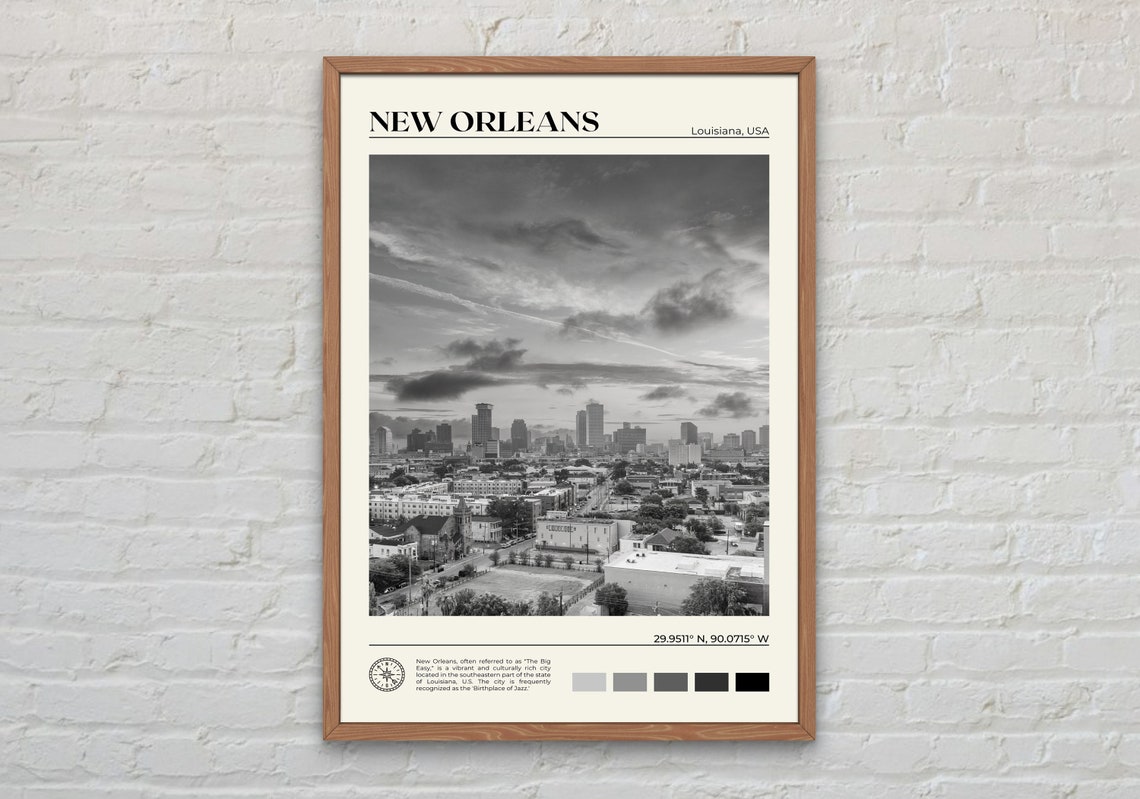 Black And White New Orleans Print New Orleans Wall Art New Orleans Poster New Orleans Photo New Orleans Poster Print United States