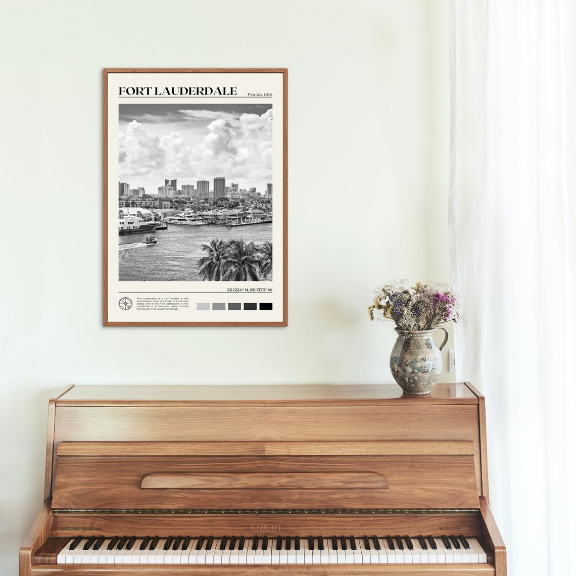Black And White Fort Lauderdale Print Fort Lauderdale Wall Art Fort Lauderdale Poster Fort Lauderdale Photo Fort Lauderdale Decor - Image 2
