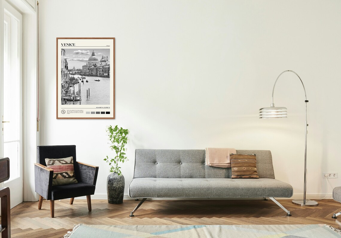 Venice Black And White Travel Poster, Italy Wall Art - Image 3