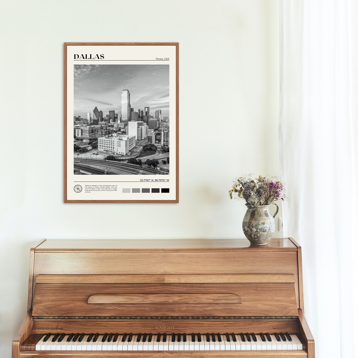 Dallas Black And White Travel Poster, Texas - Image 2