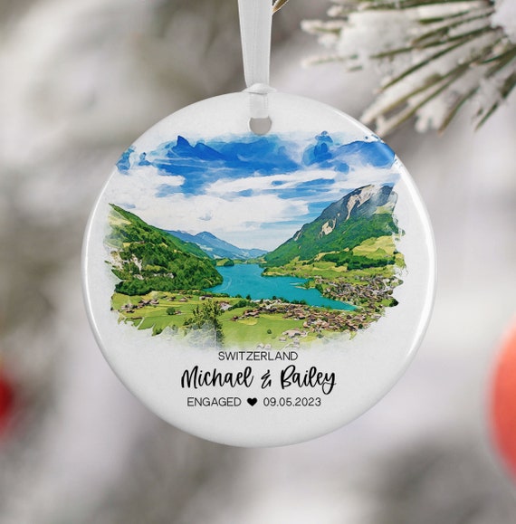 Custom Switzerland Watercolor Travel Souvenir Art Print