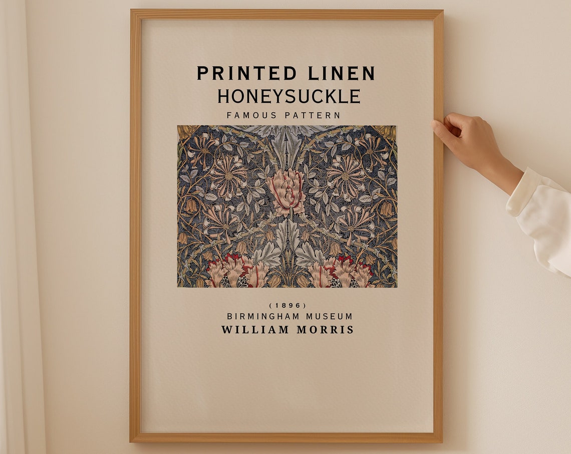 William Morris Honeysuckle 1896 Printed Linen Pattern Poster