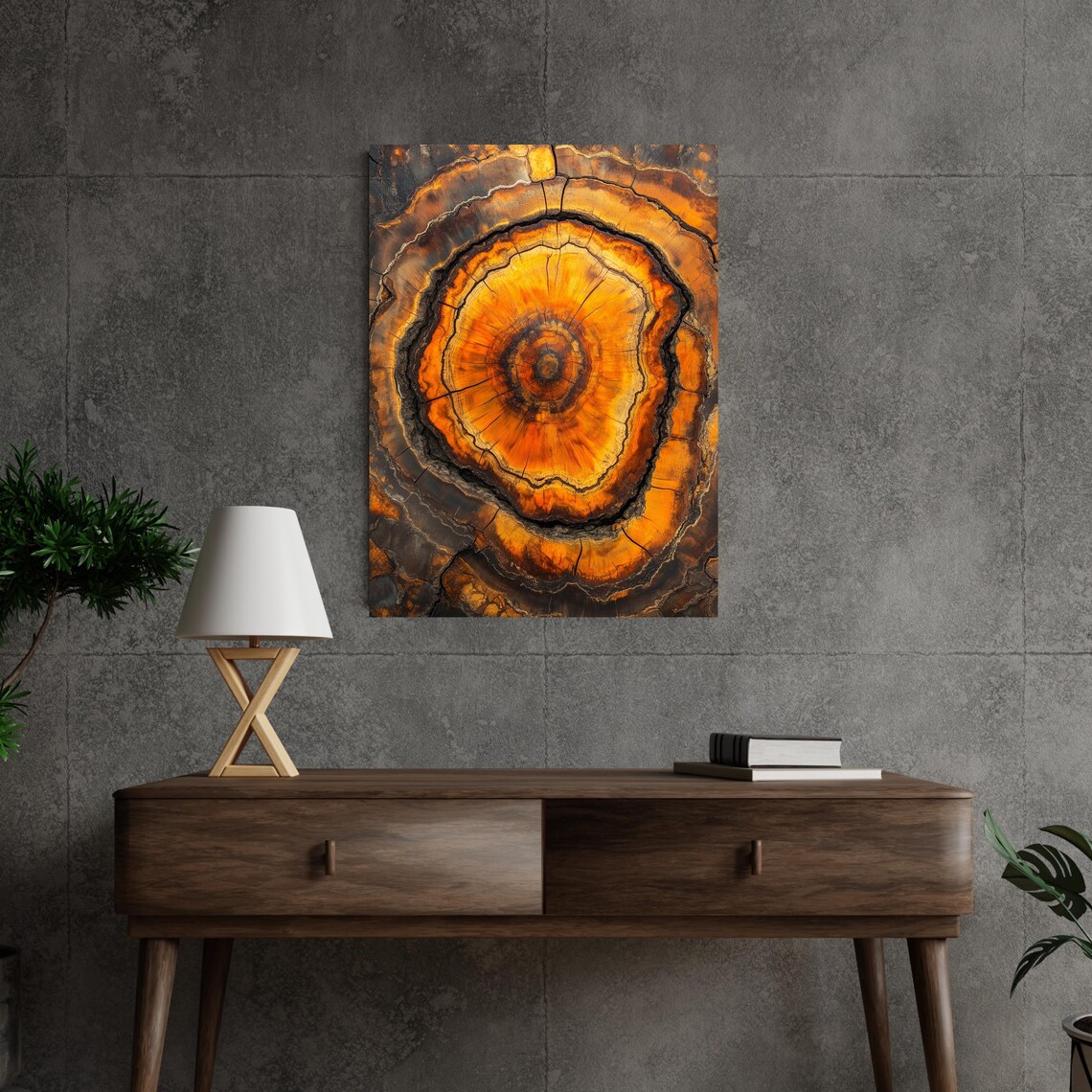 Tree Ring Wall Art Abstract Colorful Tree Ring Wall Decor Minimalist Home Art Modern Farmhouse Living Room Print - Image 4