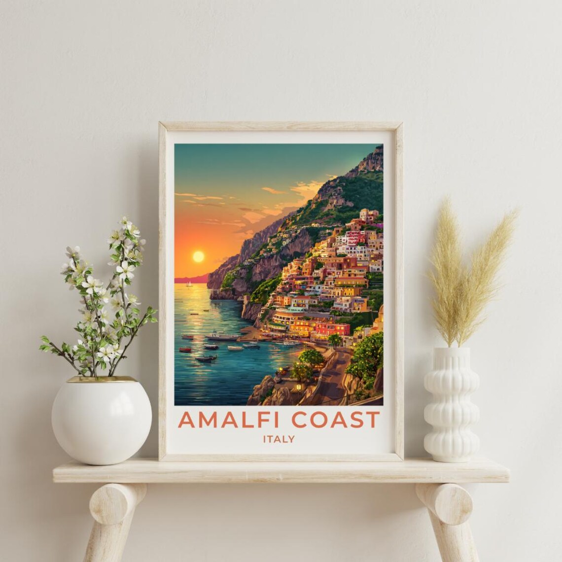 Amalfi Coast Vintage Travel Poster Art Print