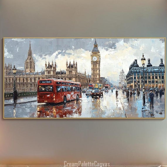 Modern London Street Scene, Abstract Art Print