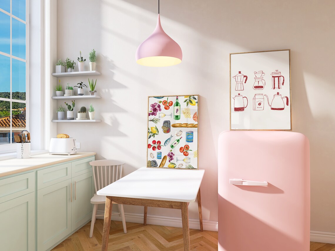 Trendy Girl Dinner Retro Kitchen Art Print - Image 3