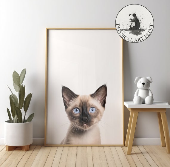 Siamese Wall Art Physical Print Animal Illustration Nursery Decor Infant Matte Poster