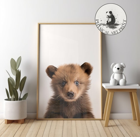 Baby Brown Bear Wall Art Physical Print Animal Illustration Nursery Decor Infant Matte Poster