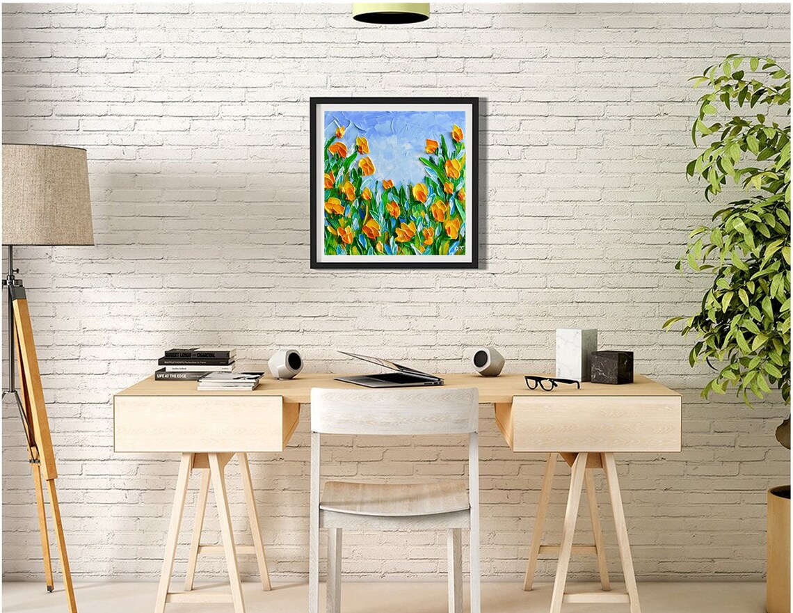 California Poppy Landscape Art Print, Floral Field - Image 3