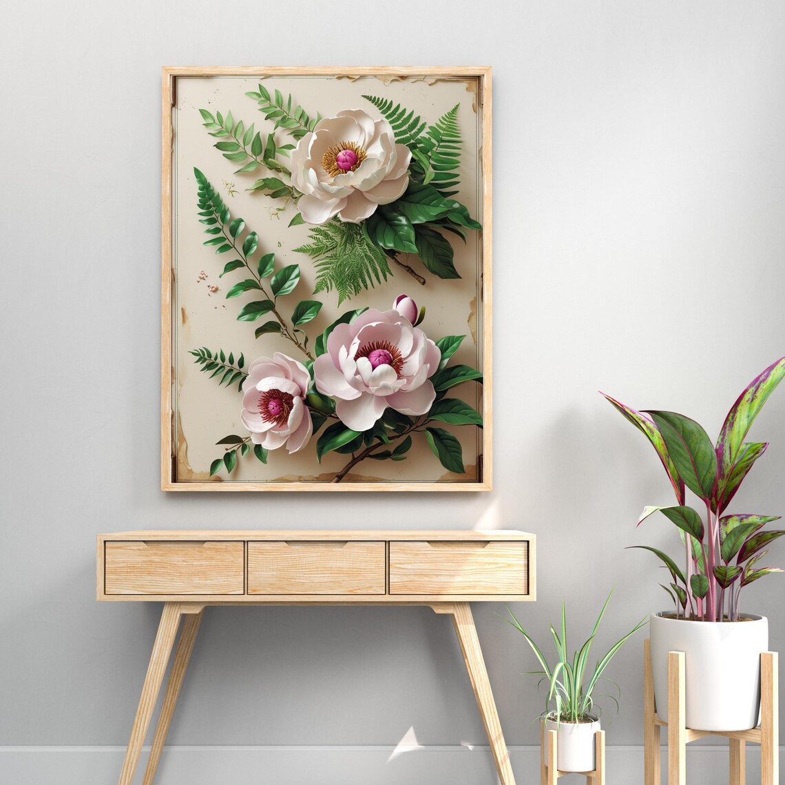 Vintage Botanical Wall Art Set Of 3 Antique Floral Triptych Prints Gallery Decor