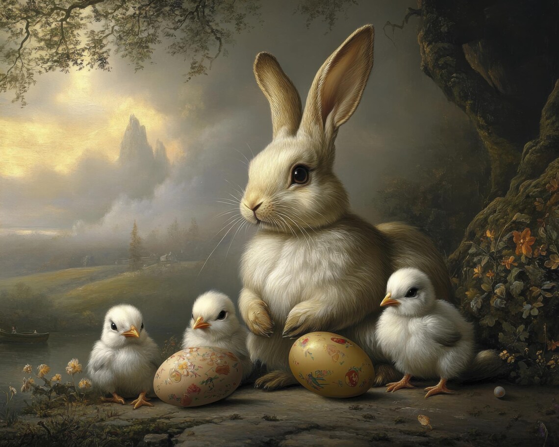 Cute Easter Bunny, Spring Chick Nursery Decor - Image 3