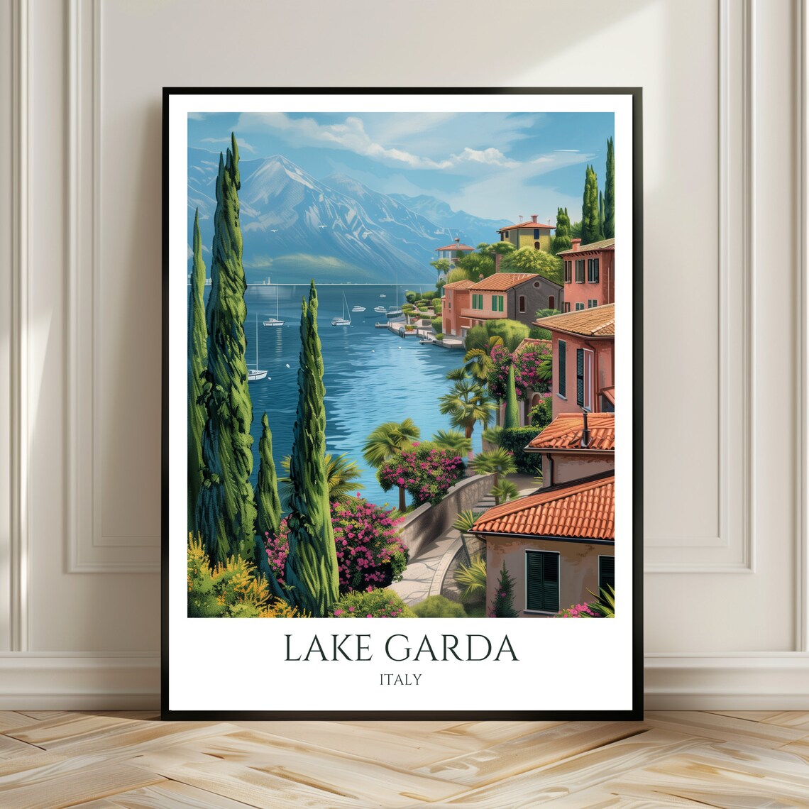Lake Garda, La Dolce Vita Travel Poster Art Print