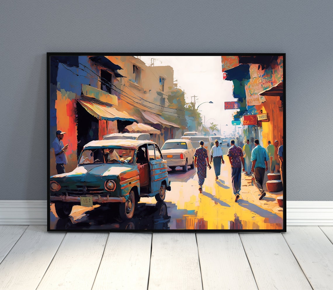Pakistan Wall Art Lahore Cityscape Pakistani Painting Travel Gift Pakistan Print Pakistani Decor Asia Print Pakistani Home Decor - Image 2