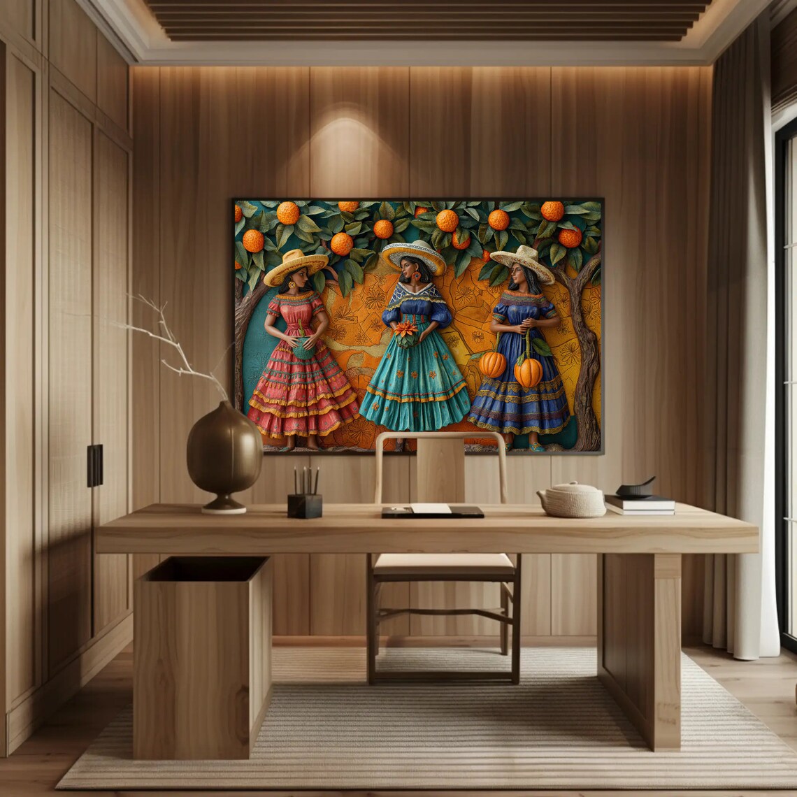 Mexican 3D Illusion Modern Art Print, Colorful Decor - Image 3