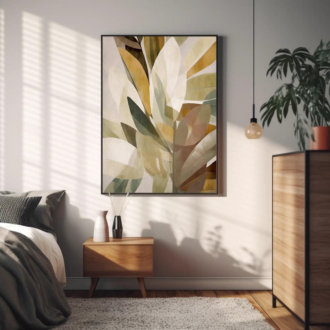 Leafs Abstract Modern Home Decor, Boho Decor - Image 3