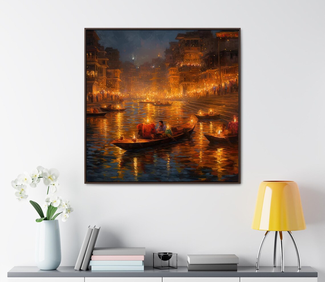 Varanasi Diwali Night Travel Poster, Wall Art Print - Image 5