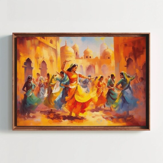 Rajasthani Folk Dance Painting, Indian Home Decor