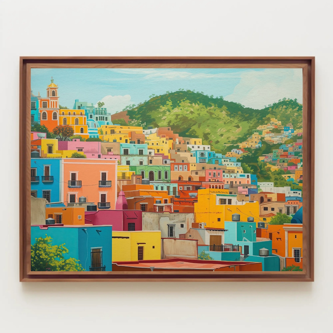 Colorful Guanajuato Mexico Hillside Town Panorama Travel Wall Poster