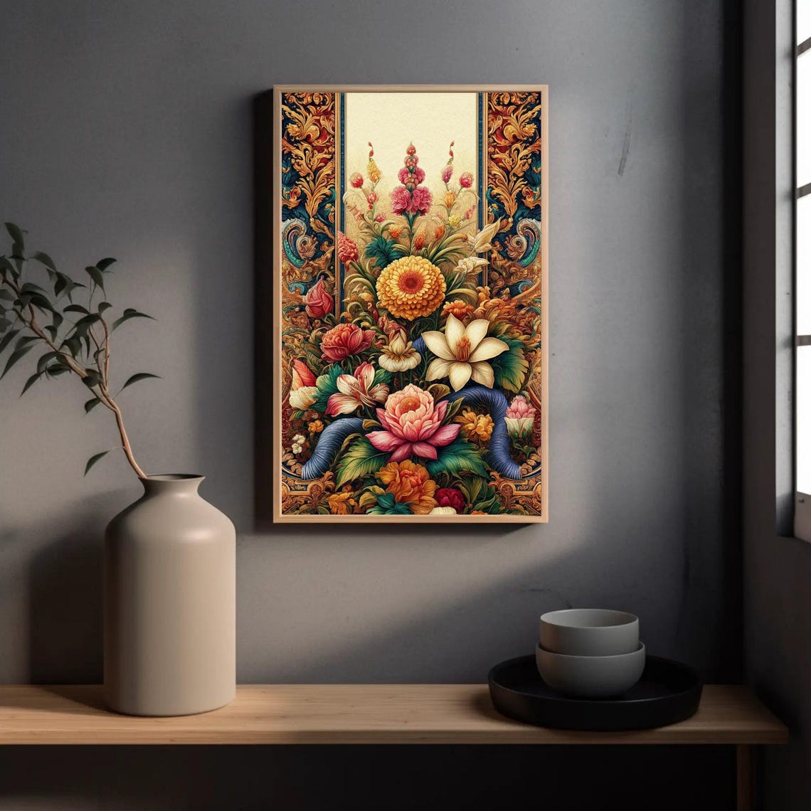 Royal Flowers Oil Painting Floral Wall Art Floral Print Floral Poster Flowers Painting Flowers Boho Home Decor Gift For Her - Image 3