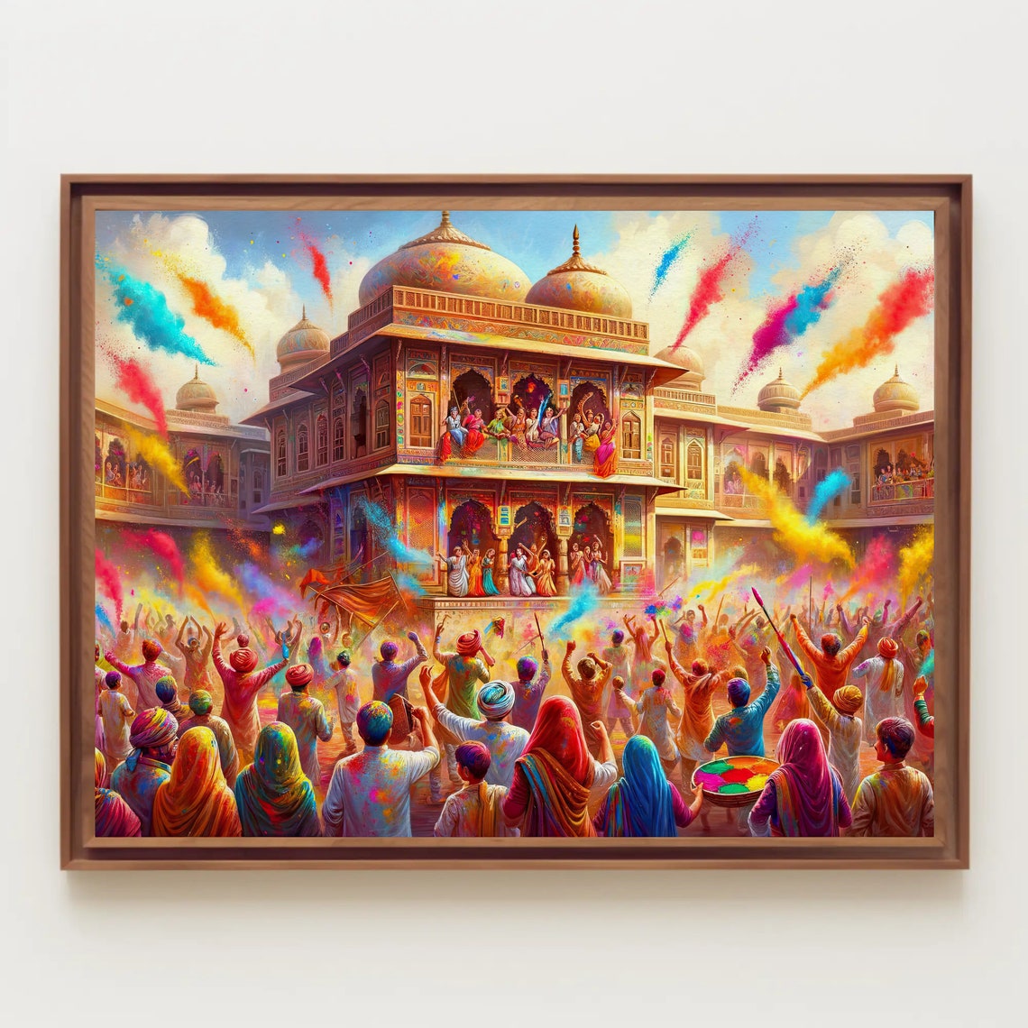 Holi Festival Color Celebration at an Ornate Indian Palace Poster - Image 5