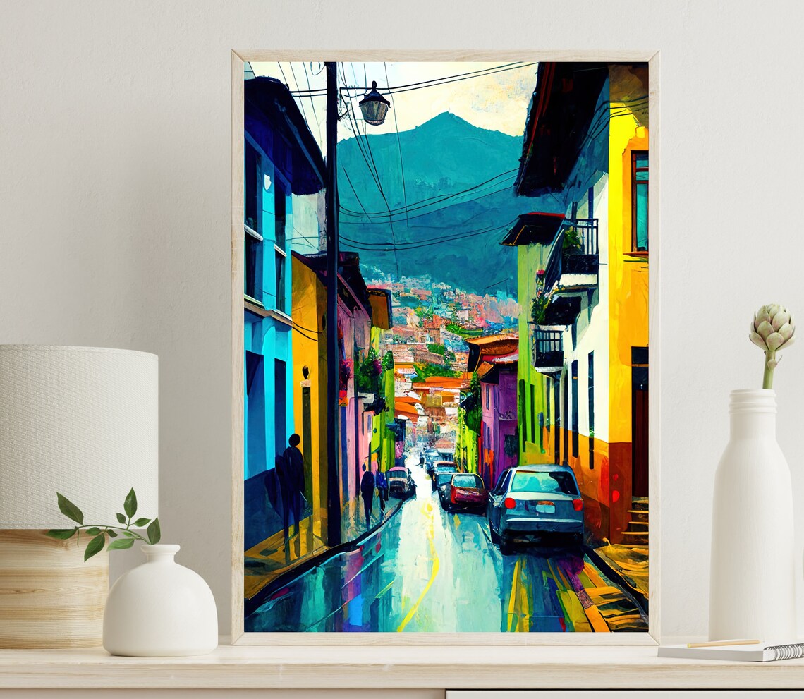 Bogota Colombia Travel Poster, Colombian Decor