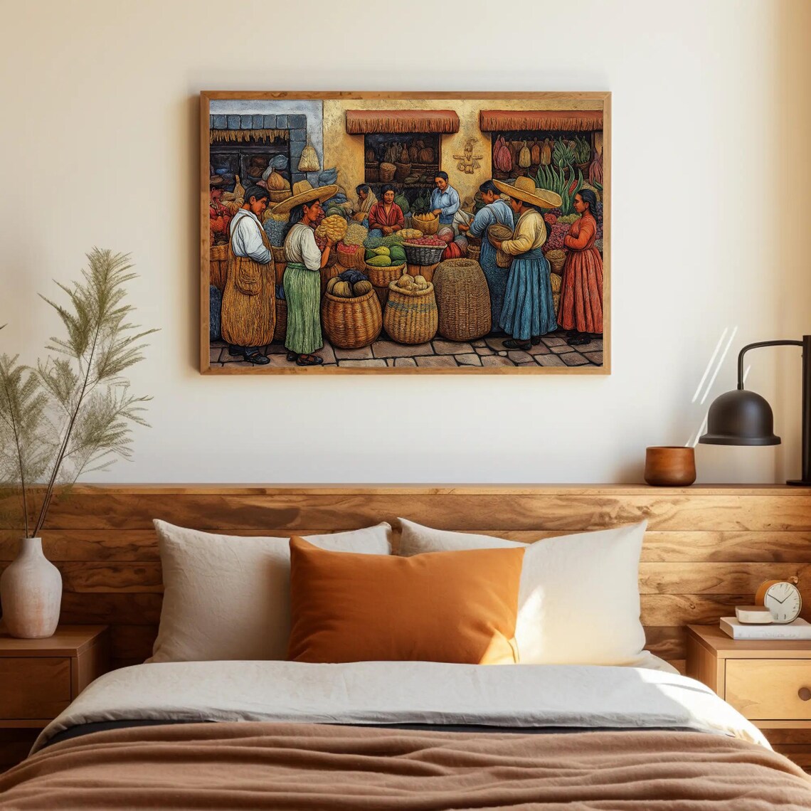 Colorful Mexican Market Vendors With Baskets Of Fresh Produce Poster - Image 2