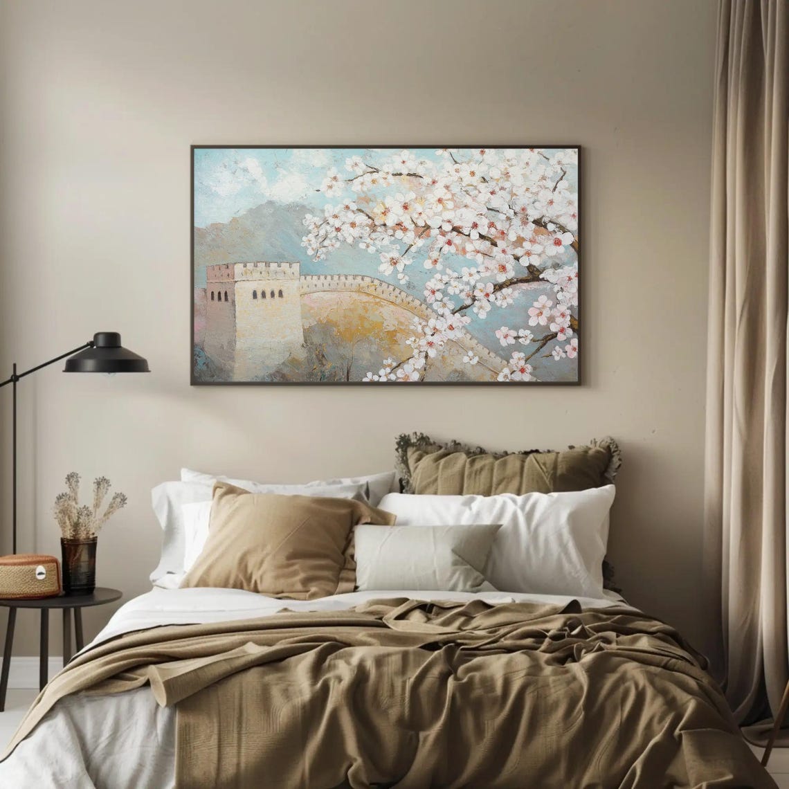 The Great Wall of China Framed by Spring Cherry Blossoms Poster - Image 2