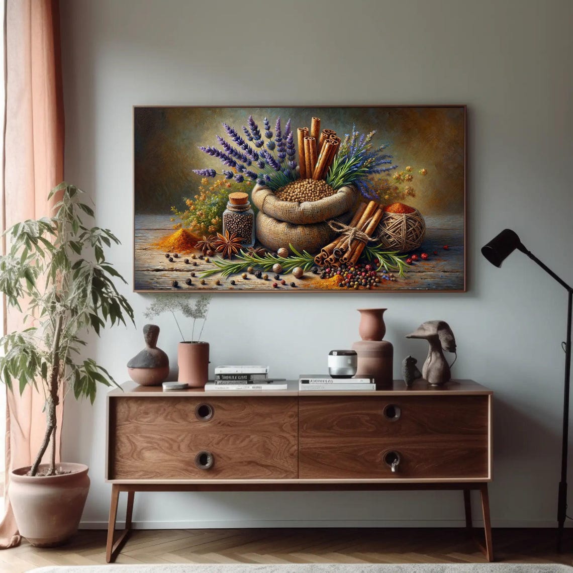 Lavender Cinnamon And Spices Rustic Still Life Kitchen Poster - Image 2