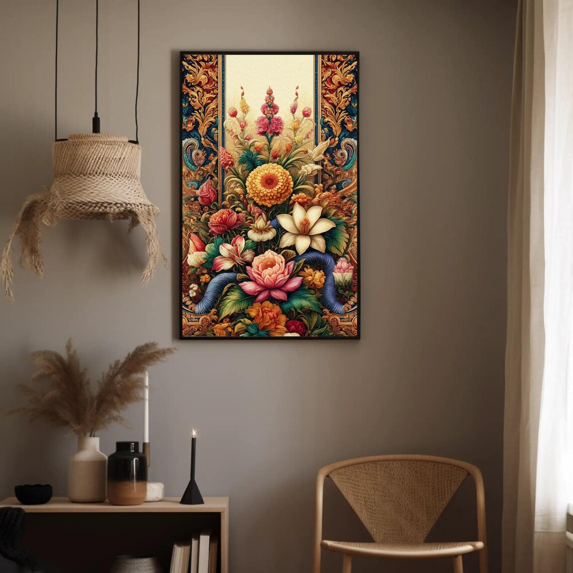 Royal Baroque Floral Arrangement Ornate Flower Oil Painting Poster - Image 5