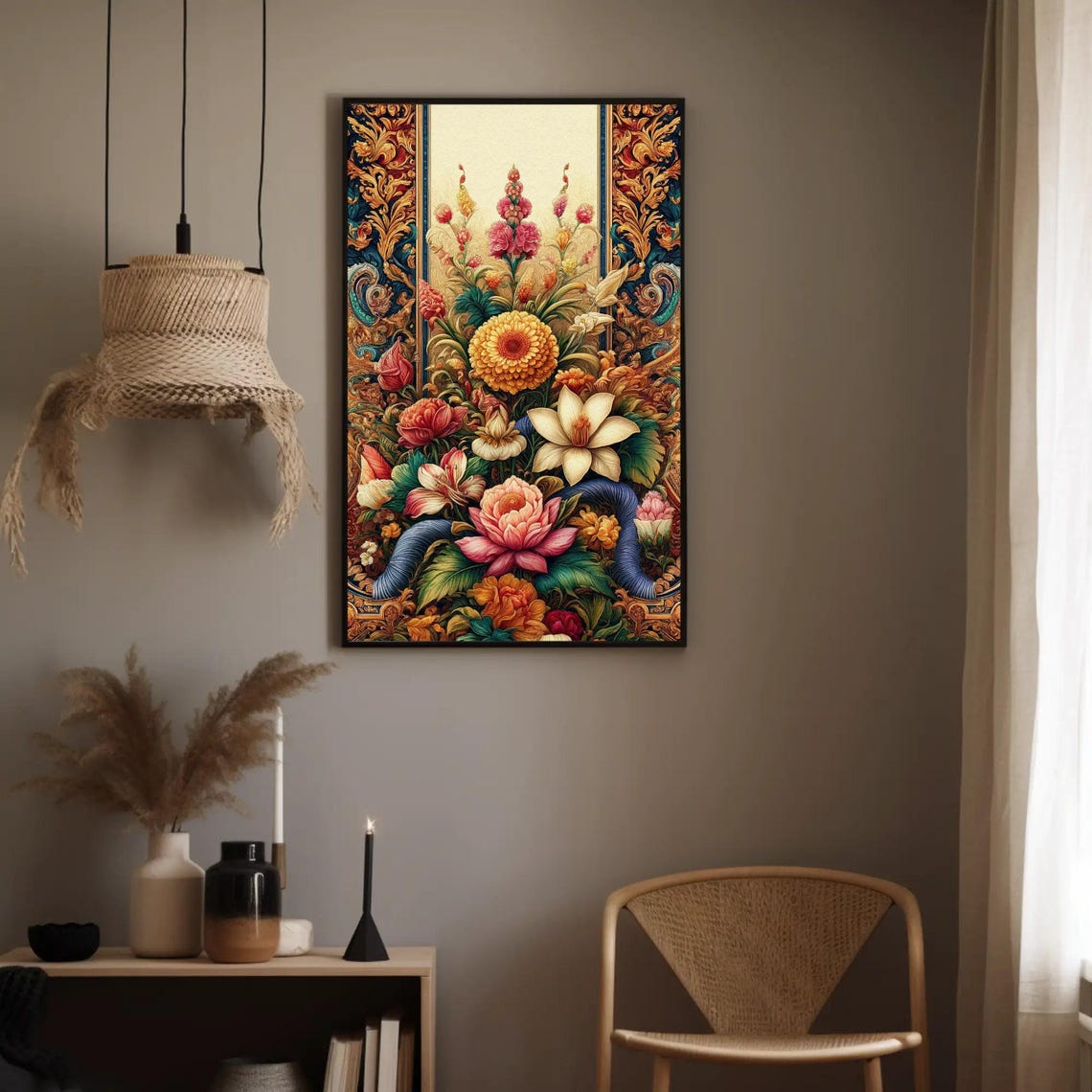 Royal Flowers Oil Painting Floral Wall Art Floral Print Floral Poster Flowers Painting Flowers Boho Home Decor Gift For Her - Image 5
