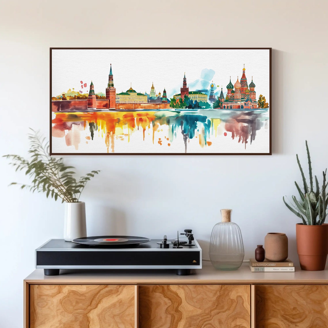 Moscow Red Square Skyline St Basils Watercolor Landmark Poster - Image 4