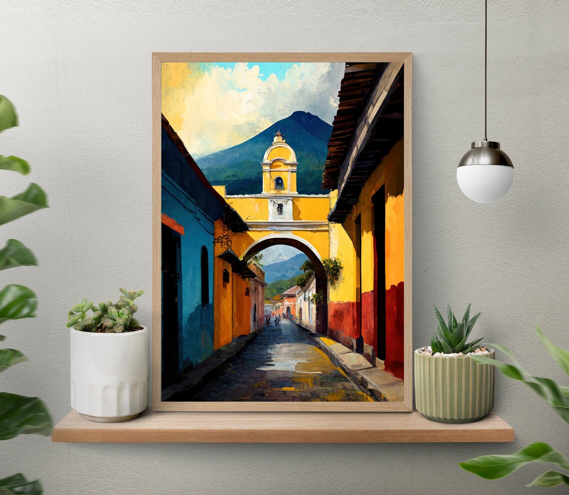 Antigua Guatemala Travel Poster, Guatemala Print - Image 4