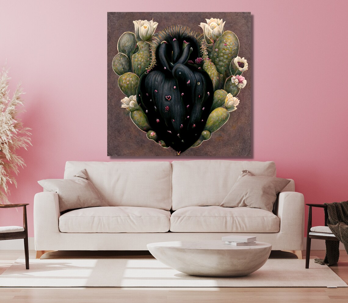 Mexican Cactus Heart, Vintage Boho Art Print - Image 4