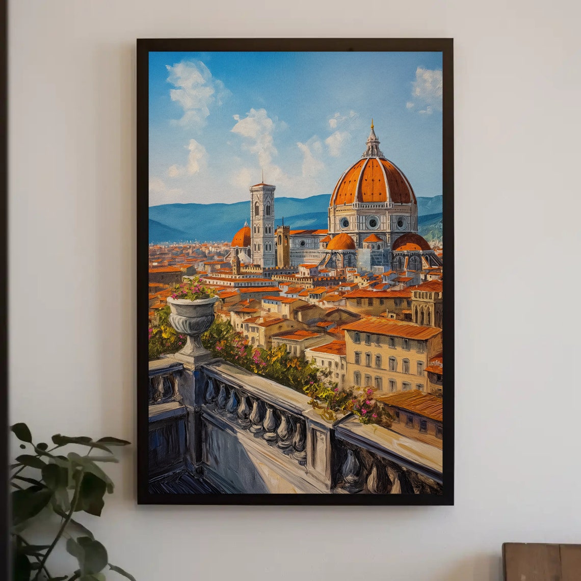 Florence Italy Cathedral Dome Terrace View Travel Wall Poster