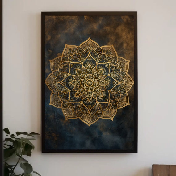 Mandala Vertical Wall Art Extra Large Yoga Wall Decor Spiritual Wall Art Indian Painting Meditation Decor Ready To Hang