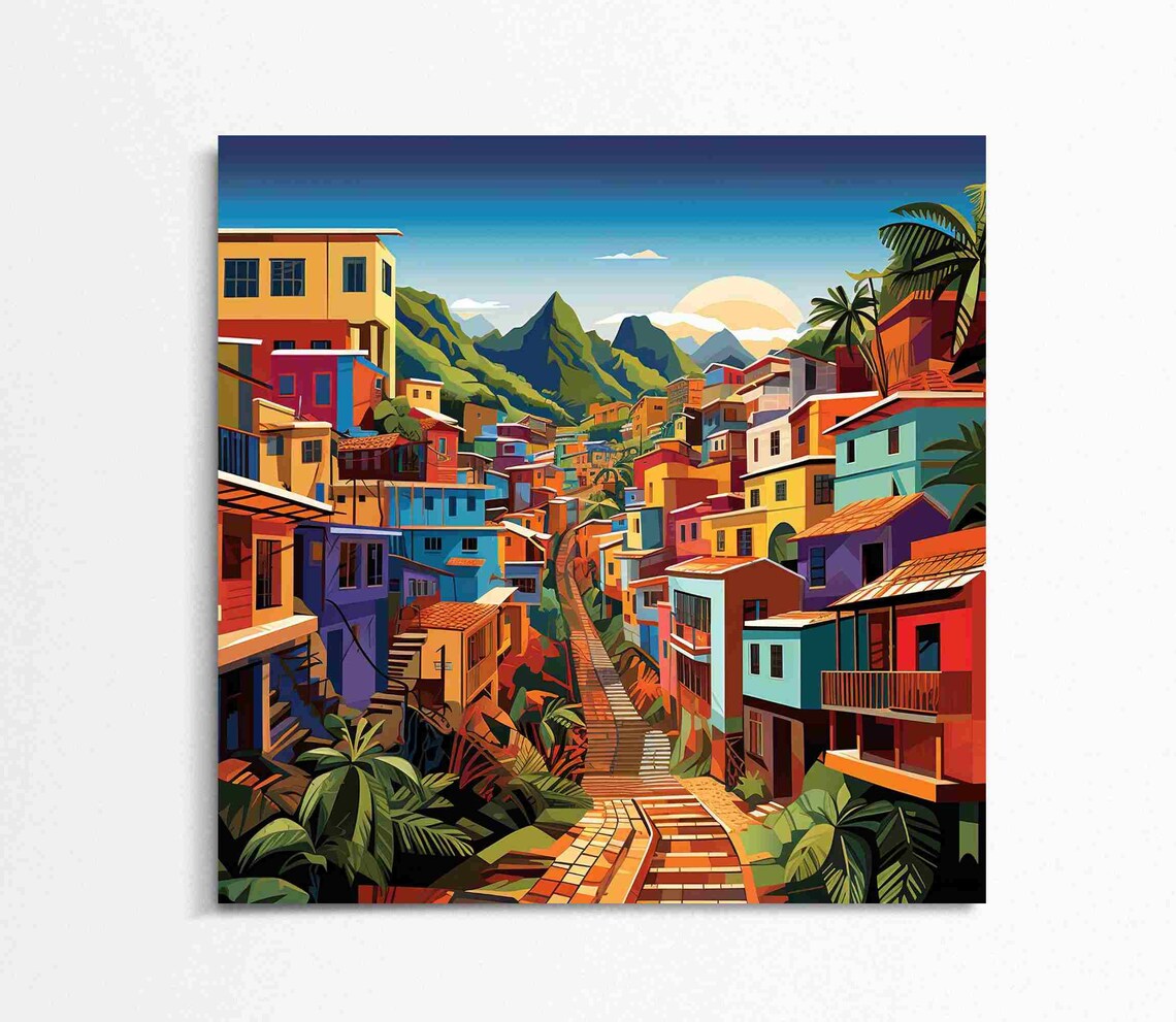 Puerto Rico Puerto Rican Town Travel Art Print - Image 4