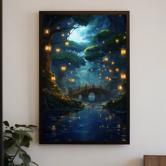 Spiritual Jungle Wall Art Spiritual Forest Print Large Fantasy Wall Decor Fantasy Forest Large Wall Decor Ready To Hang