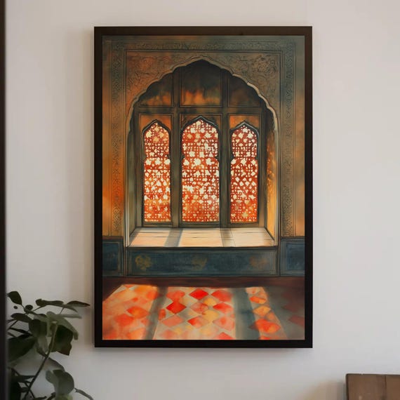 Indian Royal Haveli Window Print Indian Palace Wall Art Rajasthani Home Decor Traditional Indian Heritage Art Ready To Hang