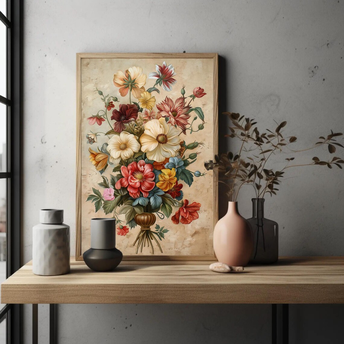 Vintage Botanical Flower Bouquet Floral Still Life Art Poster - Image 2