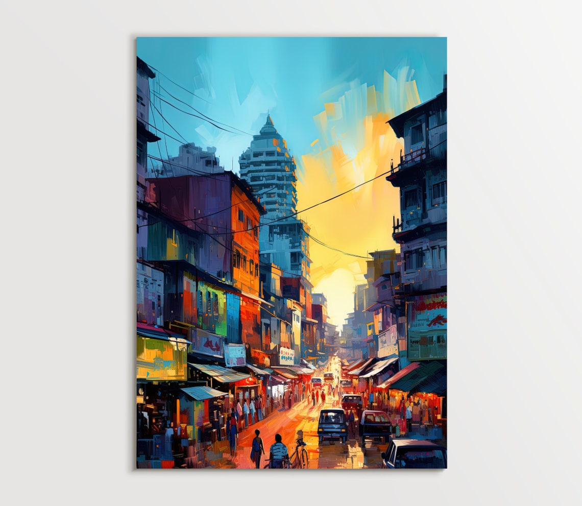 Dhaka City Poster Large Bangladesh Poster Dhaka Print Dhaka Bangladesh Travel Poster Wall Art Bengali Painting Gift - Image 5