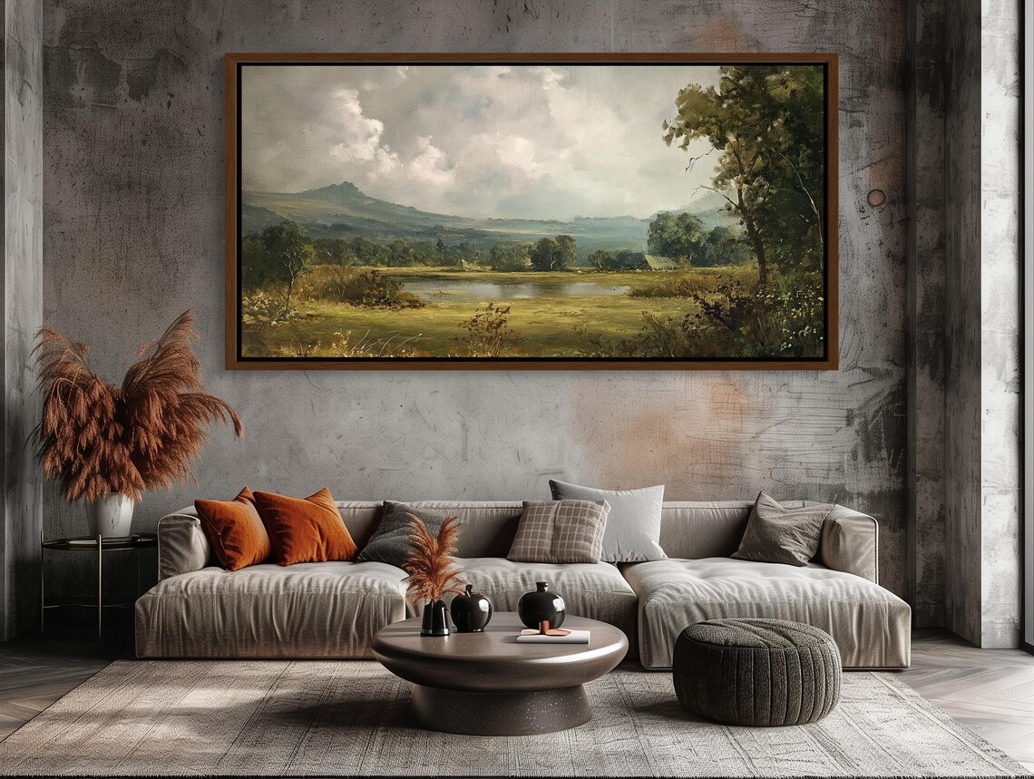 Vintage Countryside Landscape Art Print, Rustic Decor - Image 3