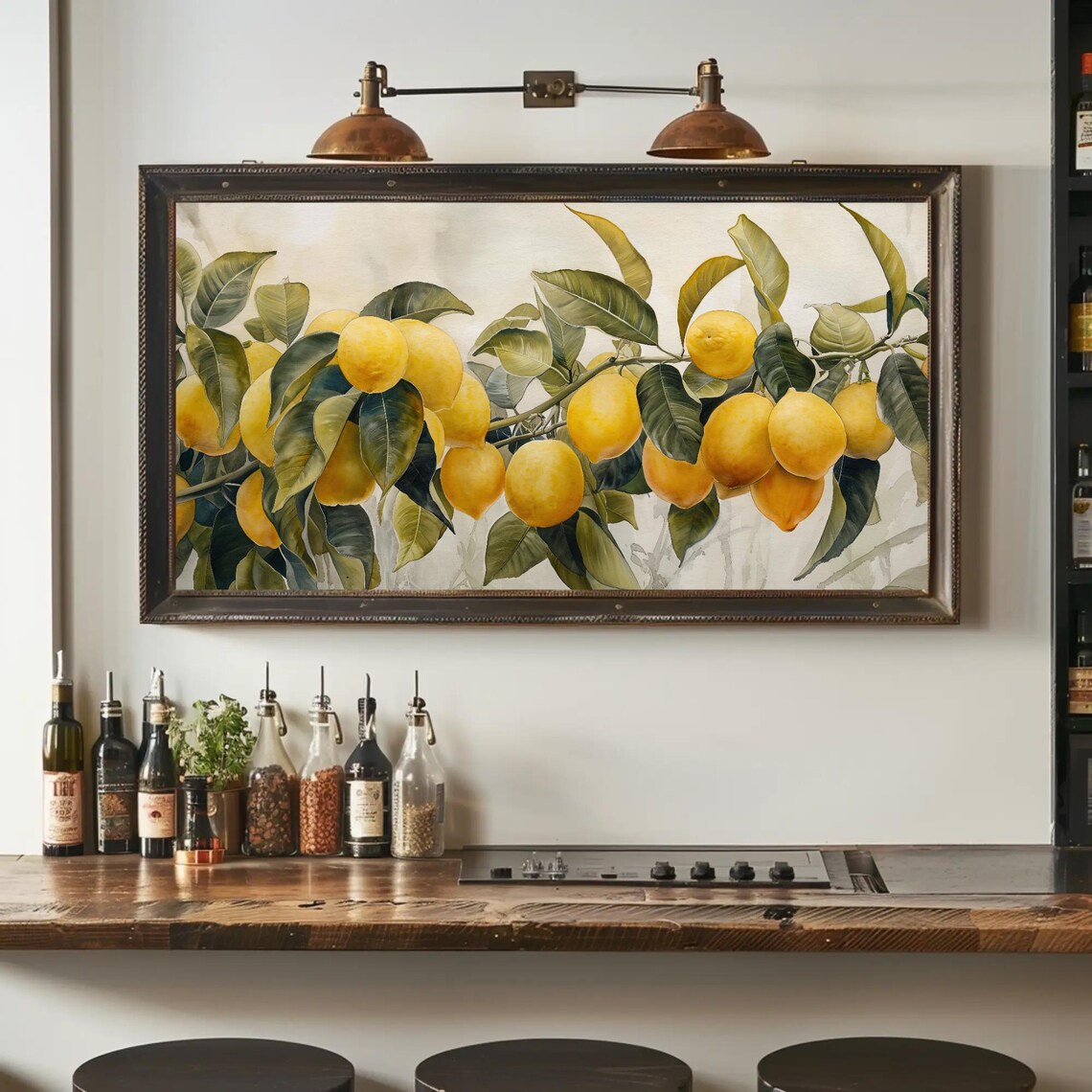 Lemon Tree Branches Heavy With Ripe Yellow Fruit Watercolor Poster - Image 3